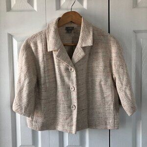 J. Jill Cropped Button Up Formal Lightweight Jacket